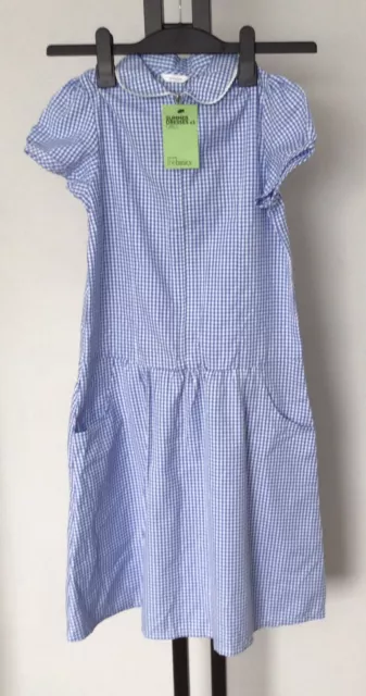 John Lewis Girls Blue Checked Gingham School Summer Dress Age 11 Years