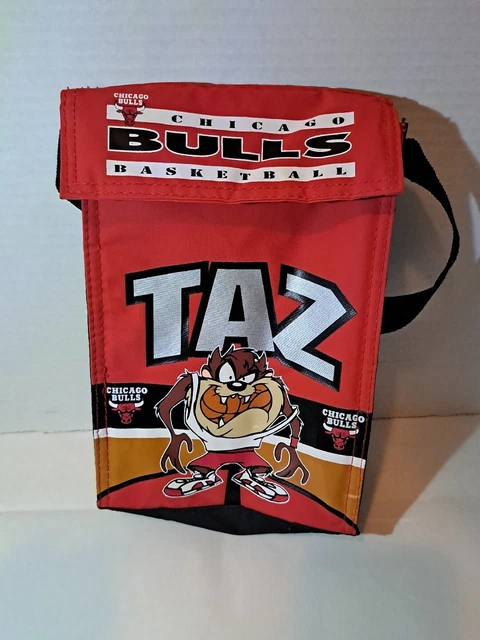 Vintage 90s Chicago Bulls NBA Looney Tunes Taz Tazmanian Devil Lunch Bag Box NWT