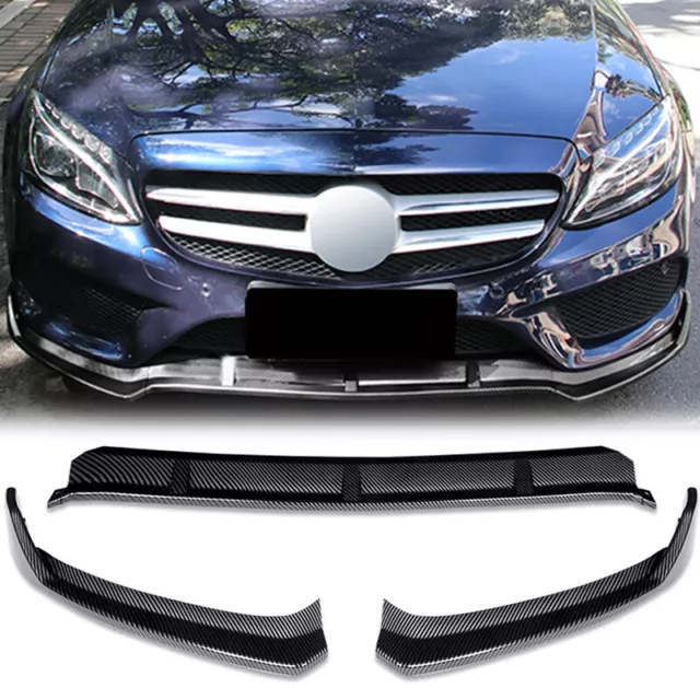 Pour Mercedes C-Klasse W205 AMG-Line 15-18 Carbon Spoiler Avant Lèvre Pare-Chocs