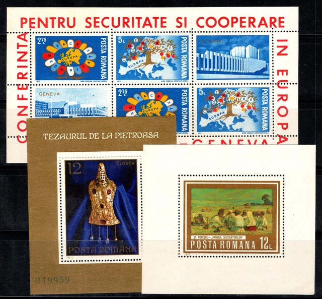 Rumänien 1973 Mi. Bl. 107-109 Block 100% Postfrisch Kunst, Europa, Malerei