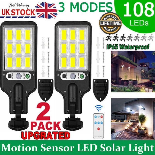 5000W LED SOLAR PIR Motion Sensor Wall Light Outdoor Garden Security ...