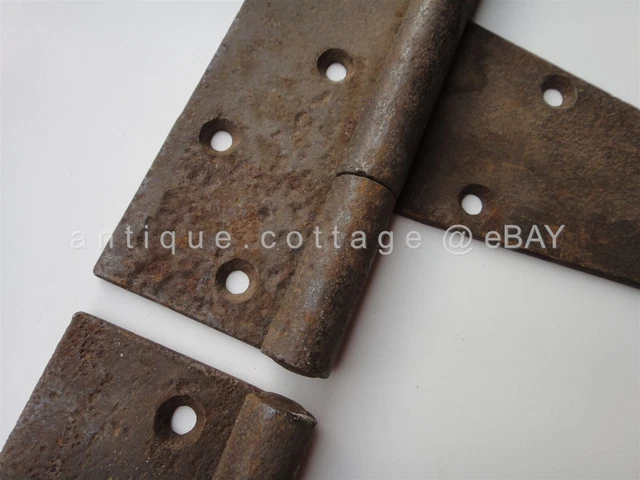 LOT antique 2pc 12" BARN DOOR STRAP HINGES lancaster pa AMISH FARM 2