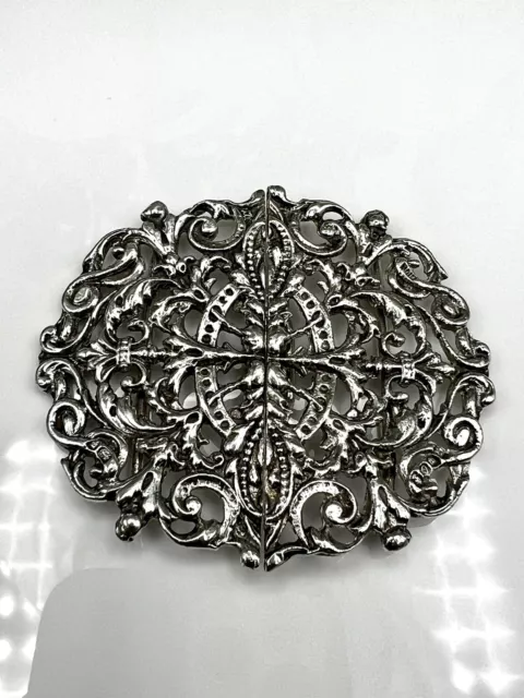 Edwardian Style Vintage London 1977 Solid Silver Nurses Belt Buckle 34g P.G Ltd