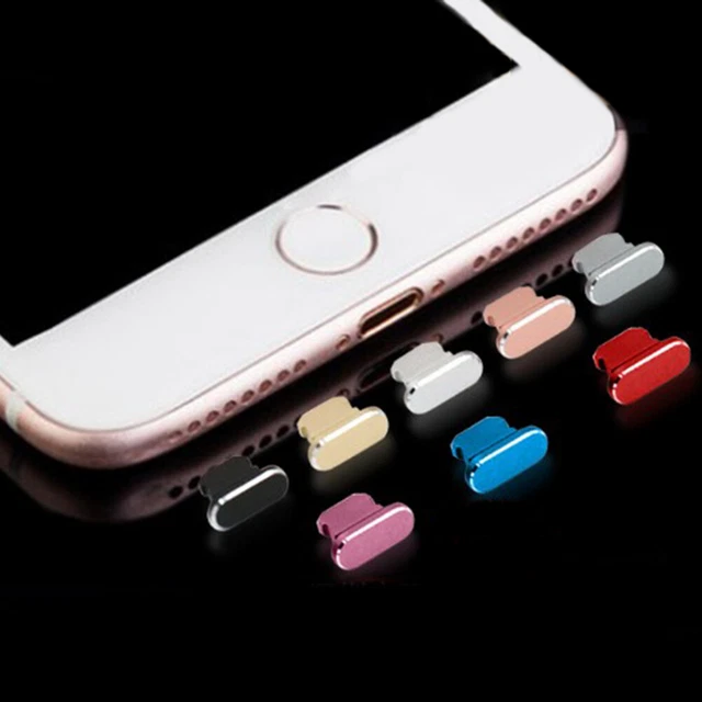 IPHONE 5s Se 6 6s 7 8 Plus X Port Stopple Connecteur Métal Alliage Dust Plugs .