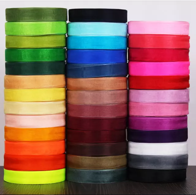 Woven Edge Organza Ribbon 7 mm Width Decorative Ribbon Wedding Craft