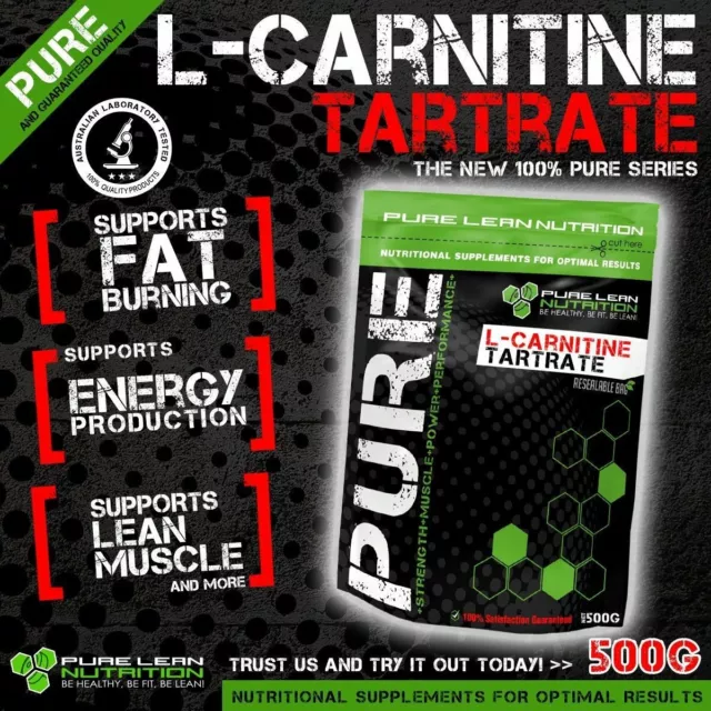 L Carnitine Tartrate 500G Pure Premium Grade * Weight Loss * Fat Burner * Energy