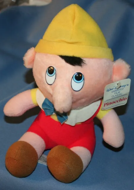Pinocchio Walt Disneys Animated Film Classic Plush Stuffed Animal 7 1/2" Vtg Toy 2