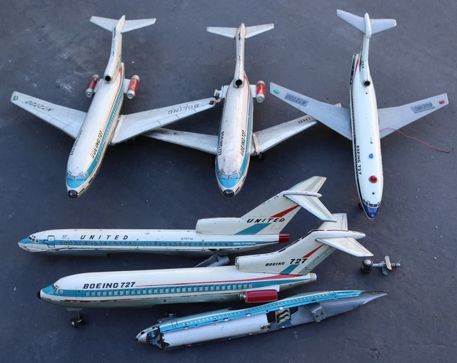 VINTAGE YONEZAWA JAPAN AMERICAN AIRLINES Tin Airplane Toy Parts Lot