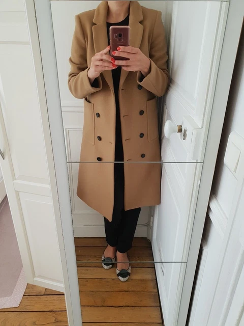 MANTEAU DE LUXE MAJE EN LAINE ET CHACHEMIRE CAMEL Hiver