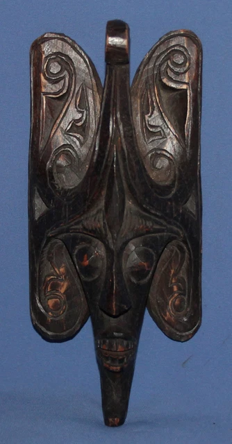 Vintage hand carved wood wall decor mask