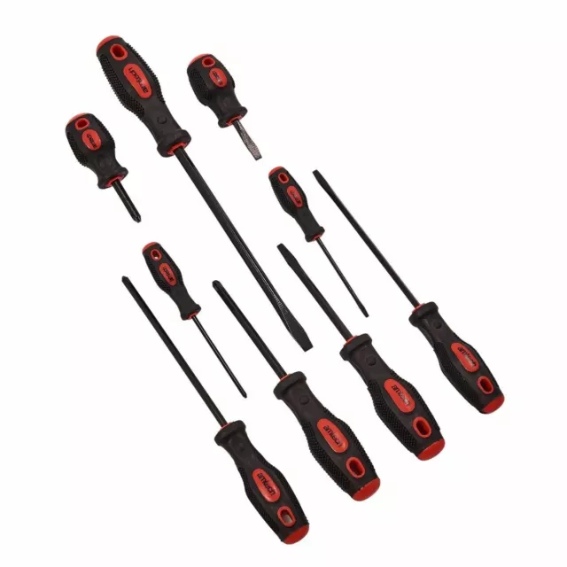 9Pc Screwdriver Set 4 Phillips 5 Slotted Diy Tool Amtech Soft Grip Handles