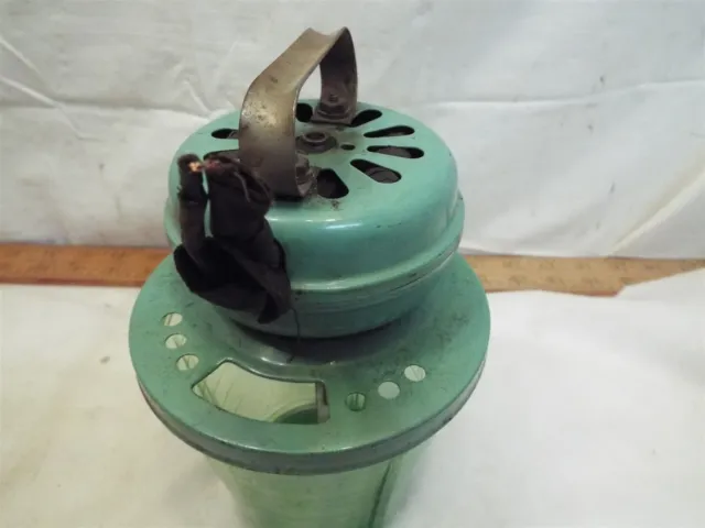 Vidrio Green Depression Glass Electric Mixer Jar Whisk Art Deco 3