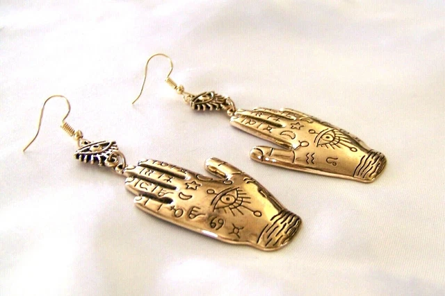 Evil Eye Sun Moon Stars HAMSA Eye of Horus Hand of Fatima Talisman Earrings