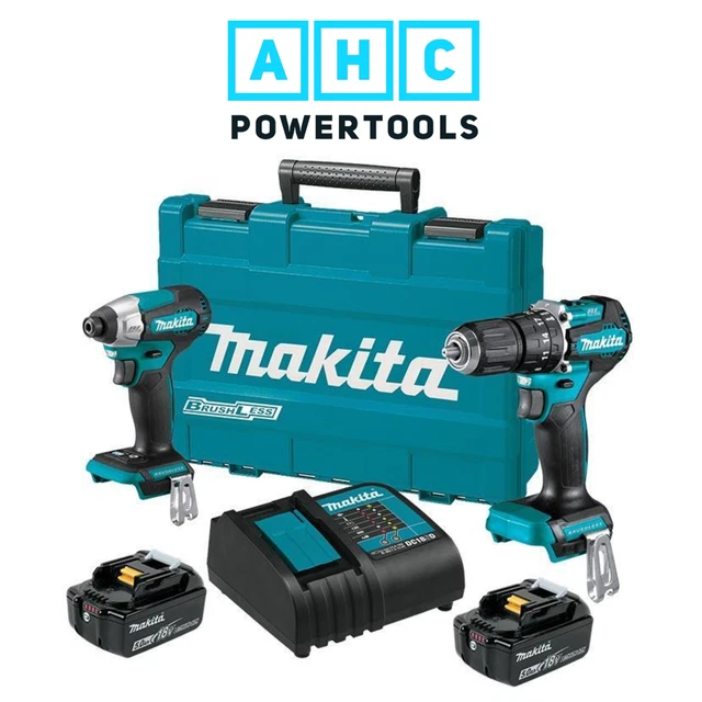 Makita DLX2414ST 18V 2 x 5Ah Combi Drill/Impact Driver Twin Kit Brushless Motor