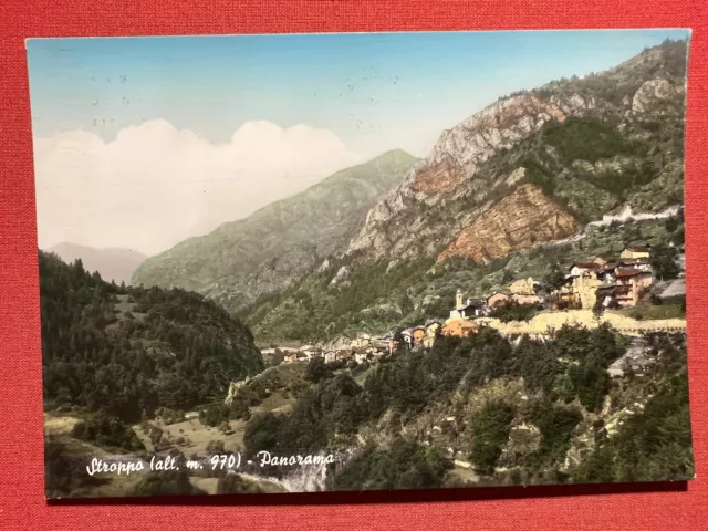 Cartolina - Stroppo ( Cuneo ) - Panorama - 1955 ca.