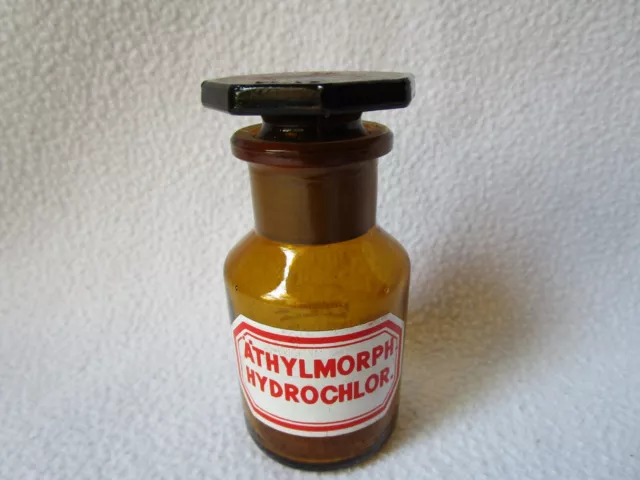 Morphium Morphin Flasche Äthylmorph. hydrochlor. Separanda braun rund 9x4cm
