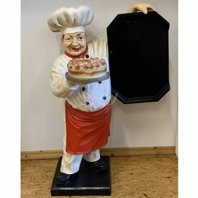 BÄCKER mit TORTE & WERBETAFEL Werbefigur KUNDENSTOPPER Deko Gastro WERBUNG KOCH