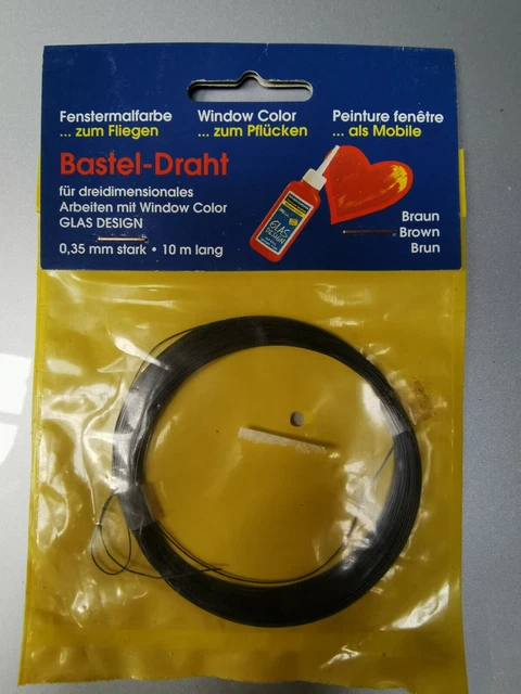 Basteldraht Draht 0,35mm x 10m farbig braun ideal für Window Color  Glas Design