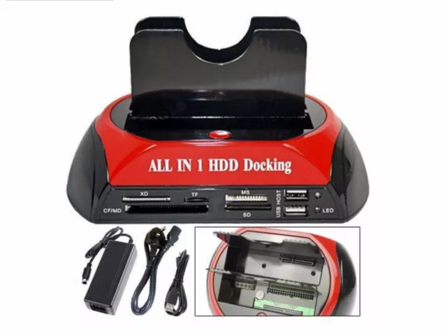 Dock Docking Station Hard Disk 3,5 2,5 Sata Ide 2 Hd Hdd Box Case Usb Sd Tf Ms