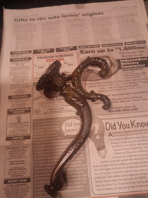 Antique Cast Iron koi fish hat coat hook