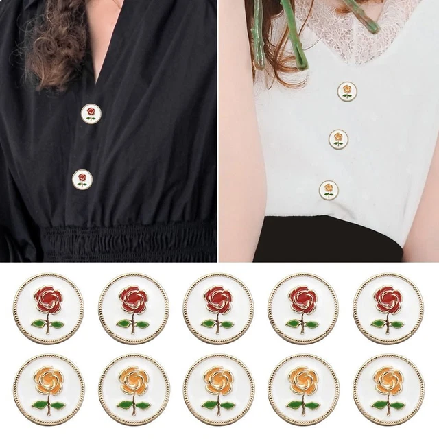 Botones de decoración de metal rosa botones de camisa botones accesorios de costura