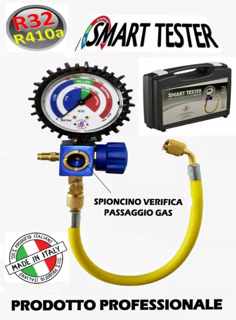 Smart Tester Gruppo Manometrico Gas R410A R32  Test Verifica Ricarica Clima Prof