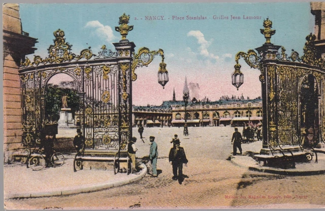 NANCY 54 Grilles Jean LAMOUR CPA Animée écrite à Mlle J GAUTHIER de Troyes ~1920