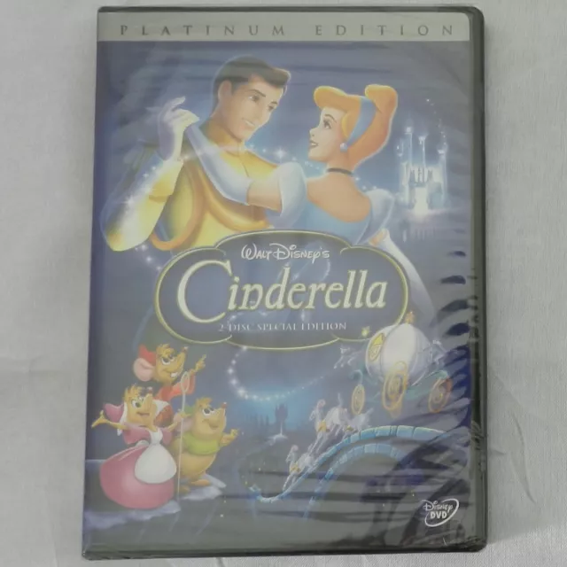 Walt Disney's "CINDERALLA" Platinum Edition 2-Disc DVD Black Plastic Case Sealed