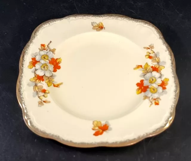 Vintage Alfred Meakin Marquis Marigold Small Tea Cake Plate Floral Design