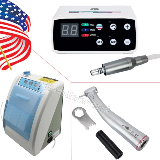 US DENTAL BRUSHLESS Electric Micro Motor/15 Contra Angle/Oil