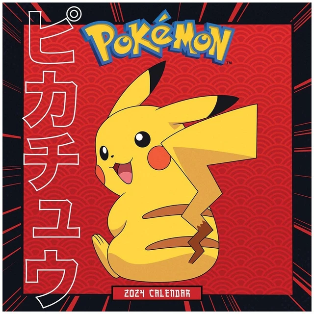 POKEMON PIKACHU 2025 Calendar Month to View Square Wall Hanging