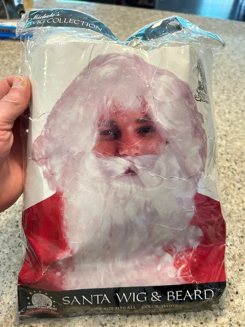Santa Claus White Mens Adult Christmas Costume Wig And Beard Franco Michele
