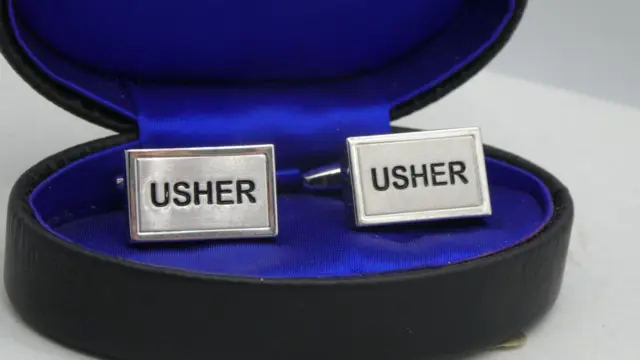 ONESIX5IVE Silver Tone USHER Rectangle Wedding Cufflinks Boxed