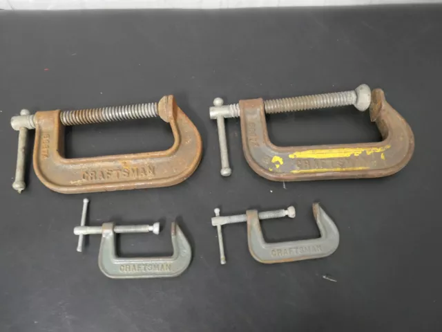 Vintage Craftsman Lot of 2 66674 & 2X 66672 Clamps (4 Clamps Total)