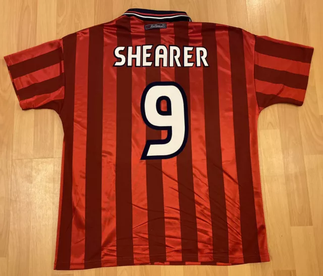 Score Draw Newcastle United Away Shearer 9 Retro Jersey 1996-1997 (Retro  Flock Printing)