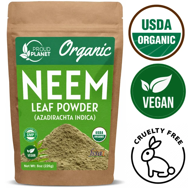 Usda Oragnic Hoja Neem Polvo Para Piel Pelo Sangre Azadirachta Índica