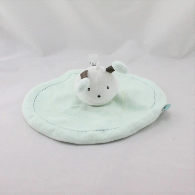 Doudou plat rond insecte chenille verte BERLINGOT - 19945