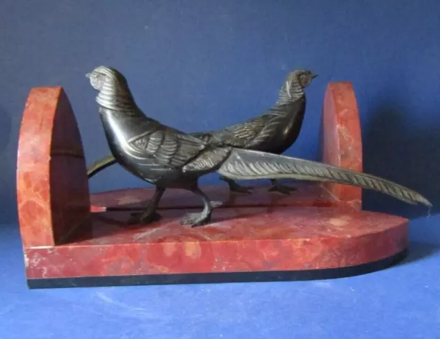 Large Pair Of Bookend Books IN Controls Art Deco Pheasant Bookends Marble