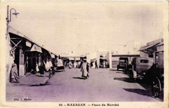 CPA AK Mazagan - Place du Marche MAROC (964201)