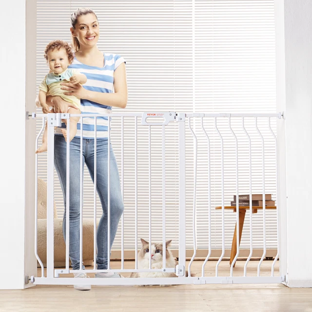 Barrière De Sécurité VEVOR - Extensible 75-123 Cm - Hauteur 76 Cm - Fermeture Auto - Enfant/Chien