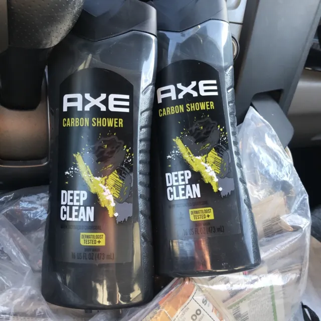 2 AXE Carbon Shower Body Wash Deep Clean Charcoal Watermint 16 oz each