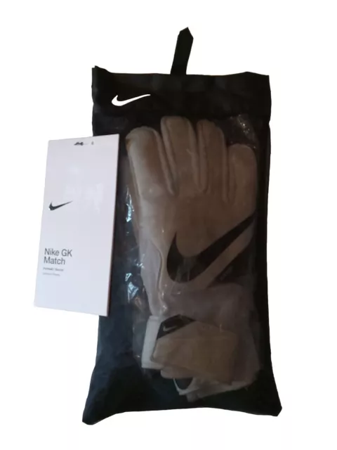NWT Nike GK Match Gloves Adult Size 6 Black On White Soccer Goalie Gloves Unisex