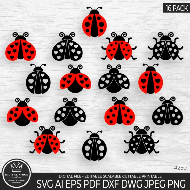 15+ LADYBUG silhouette bundle digital file SVG PNG Cricut Commercial ...