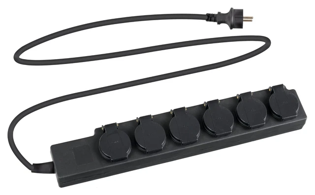 Bloc Multiprise Extérieur Jardin Etanche 6 Prises Rallonge IP44 Longeur 1,5m