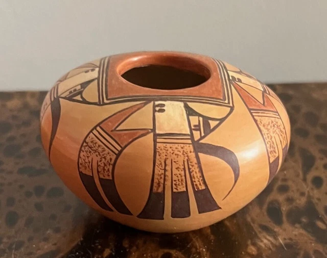 Jean Sahme Native American Nampeyo Hopi/Tewa Pottery Seed Jar Small 2 x 3 Jean Sahme Native American Nampeyo Hopi/Tewa Pottery Seed Jar Small 2 x 3