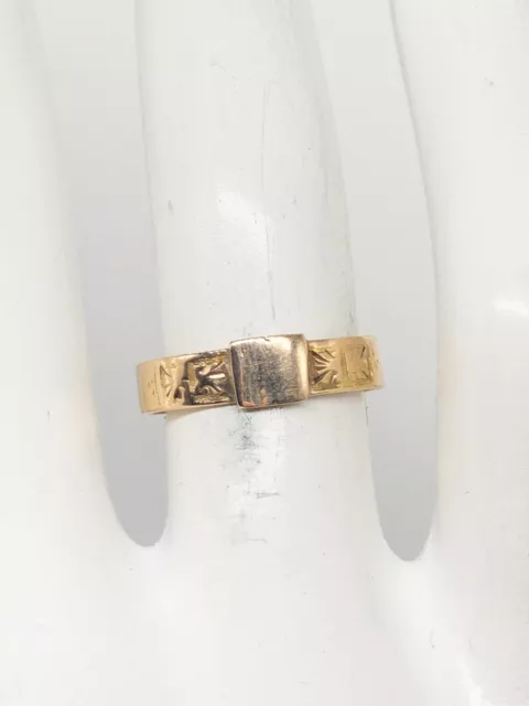 Antique Victorian 1880s 6mm 14k Yellow Gold INITIAL Band Ring