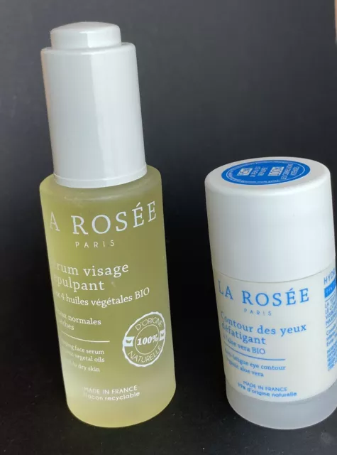 Lot cosmetiques bio La Rosée : Serums Repulpant Visage + Soin Défatigant Yeux