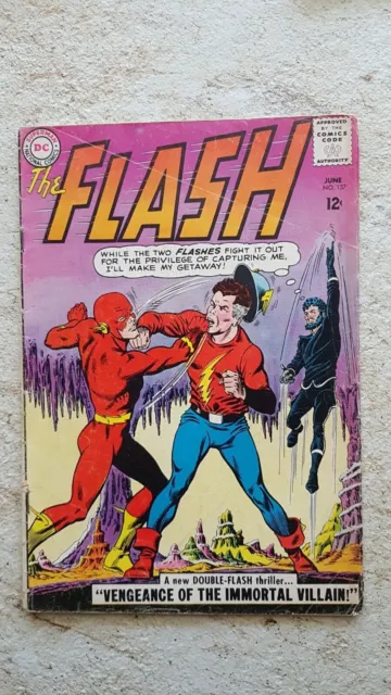 The Flash (Vol 1 1956 DC) #137 1963 Good+ Golden Age Flash Vandal Savage JSA
