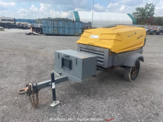 2014 Atlas Copco XAS 185 JD7 185 CFM Towable Air Compressor Deere Diesel bidadoo