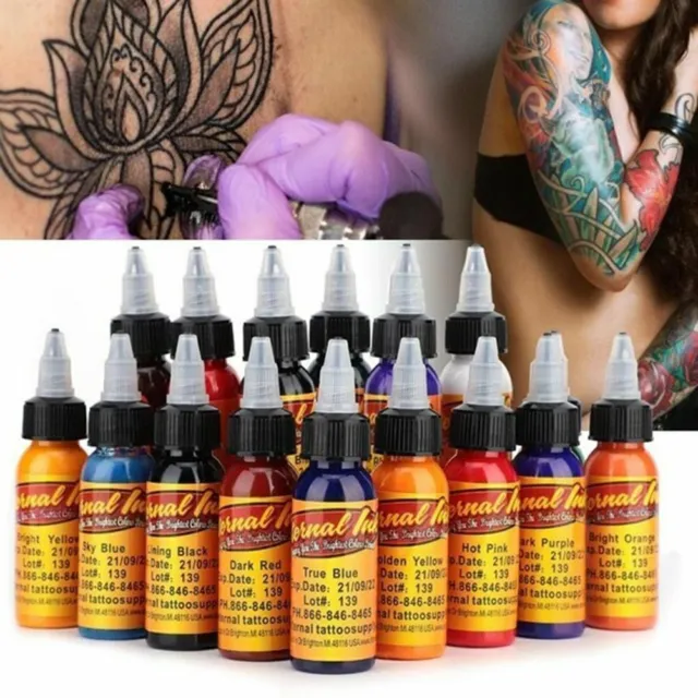 Bright Tattoo Ink Set 16 Colors, Organic Tattoo Inks